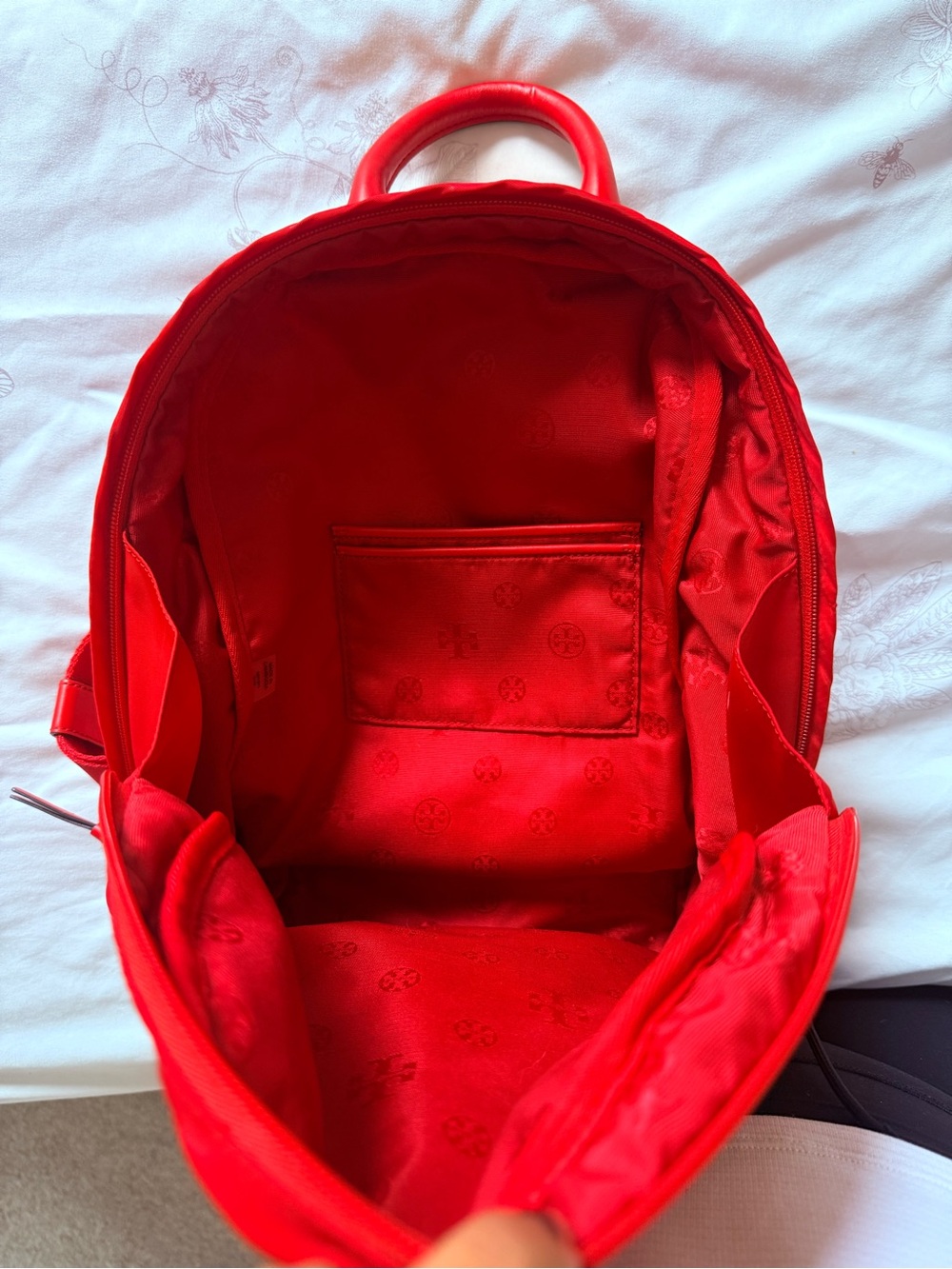 Tory Burch | Ella Red Small Backpack - Picture 8 of 9